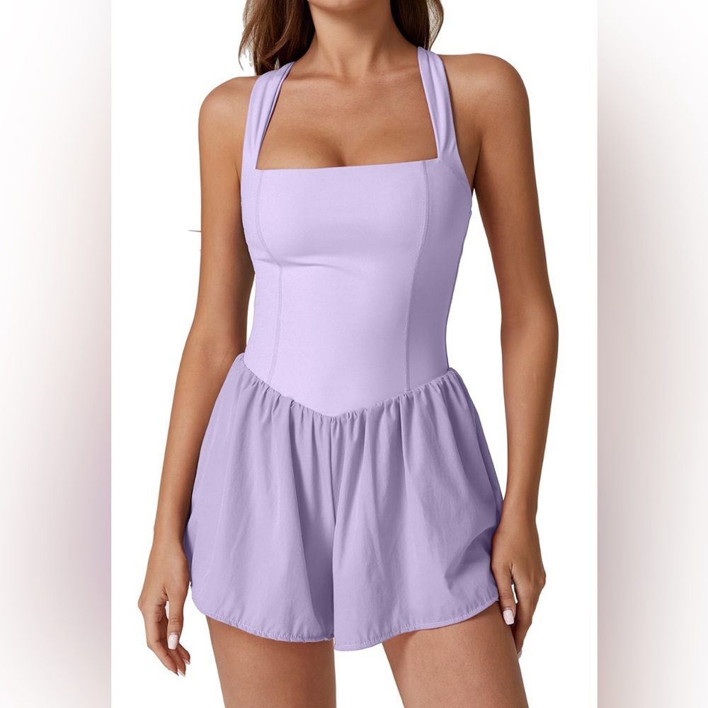 Qinsen Lavender Romper